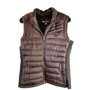Palomares womens sz large lined vest quality  with pockets puffer brown